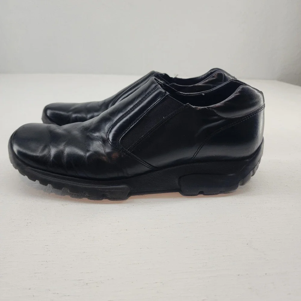 Donald J Pliner Mens Black Leather Slip On Loafers‎ Size 9 M Business Casual